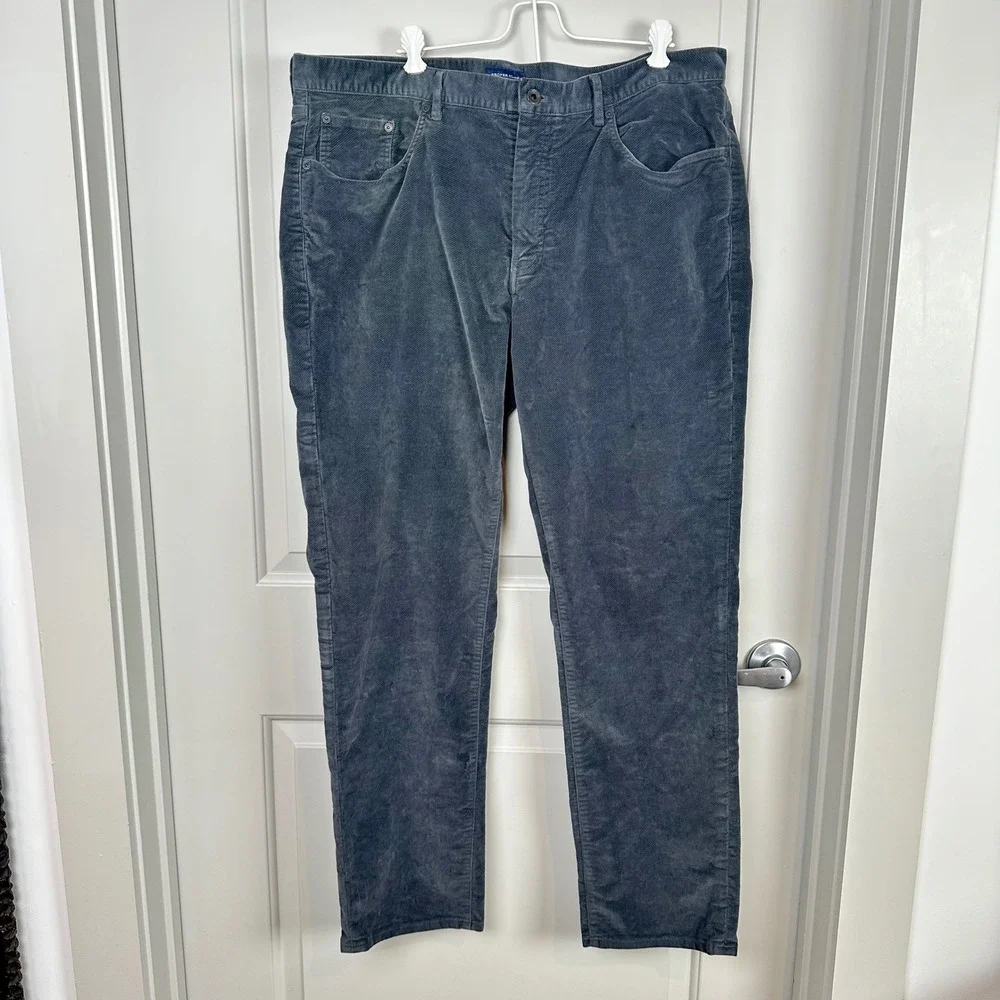 Proper Cloth Mens Corduroy Pants Gray Casual Straight Leg Trousers 41